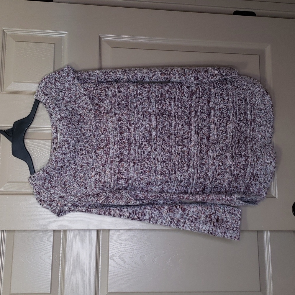 Christopher & Banks Burgundy blend knit cowl neck long sleeve sweater medium - Picture 2 of 6